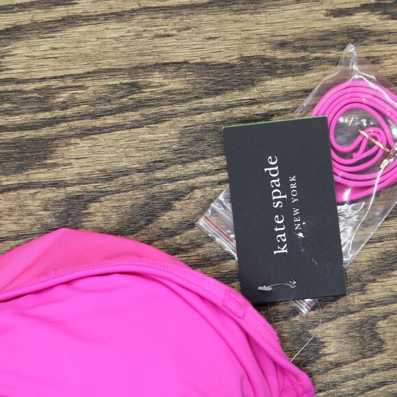 NWT Kate Spade New York Rosette Bandeau Bra Bikini Swim Top Radiant Pink L - Picture 4 of 7